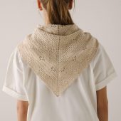 Hand Knitted Alpaca Wool Headscarf: Light Grey Lace Triangle Shawl