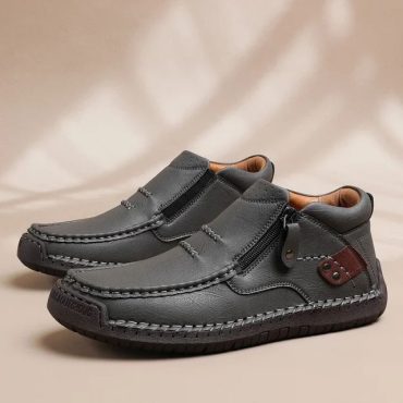 ⏰limited Time Sale 70% Off-men’s Handmade Premium Leather Slip-on Driving Boots – Wide Toe, Arch Support